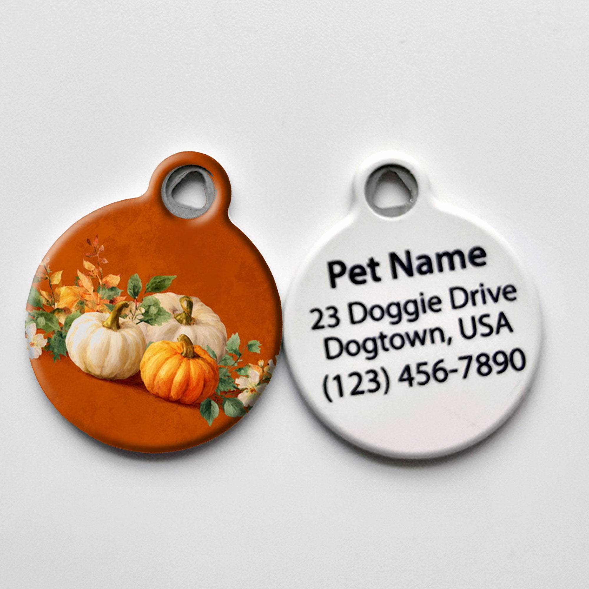 Autumn Pumpkins Pet ID Tag