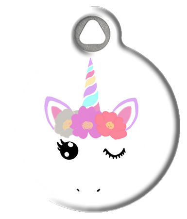 Rainbow Unicorn Pet Collar Tag