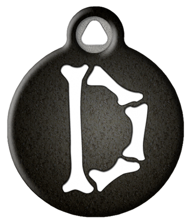 Skeletal Bones Monogram Pet ID Tag