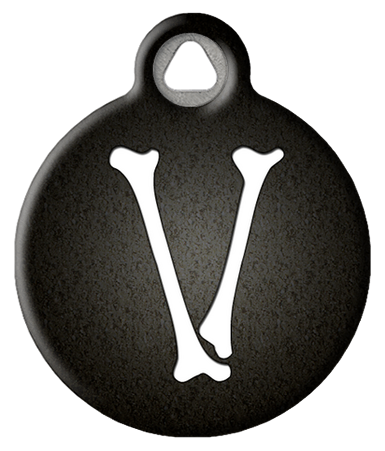 Skeletal Bones Monogram Pet ID Tag