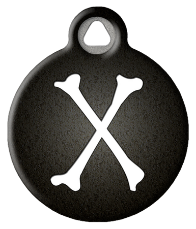 Skeletal Bones Monogram Pet ID Tag