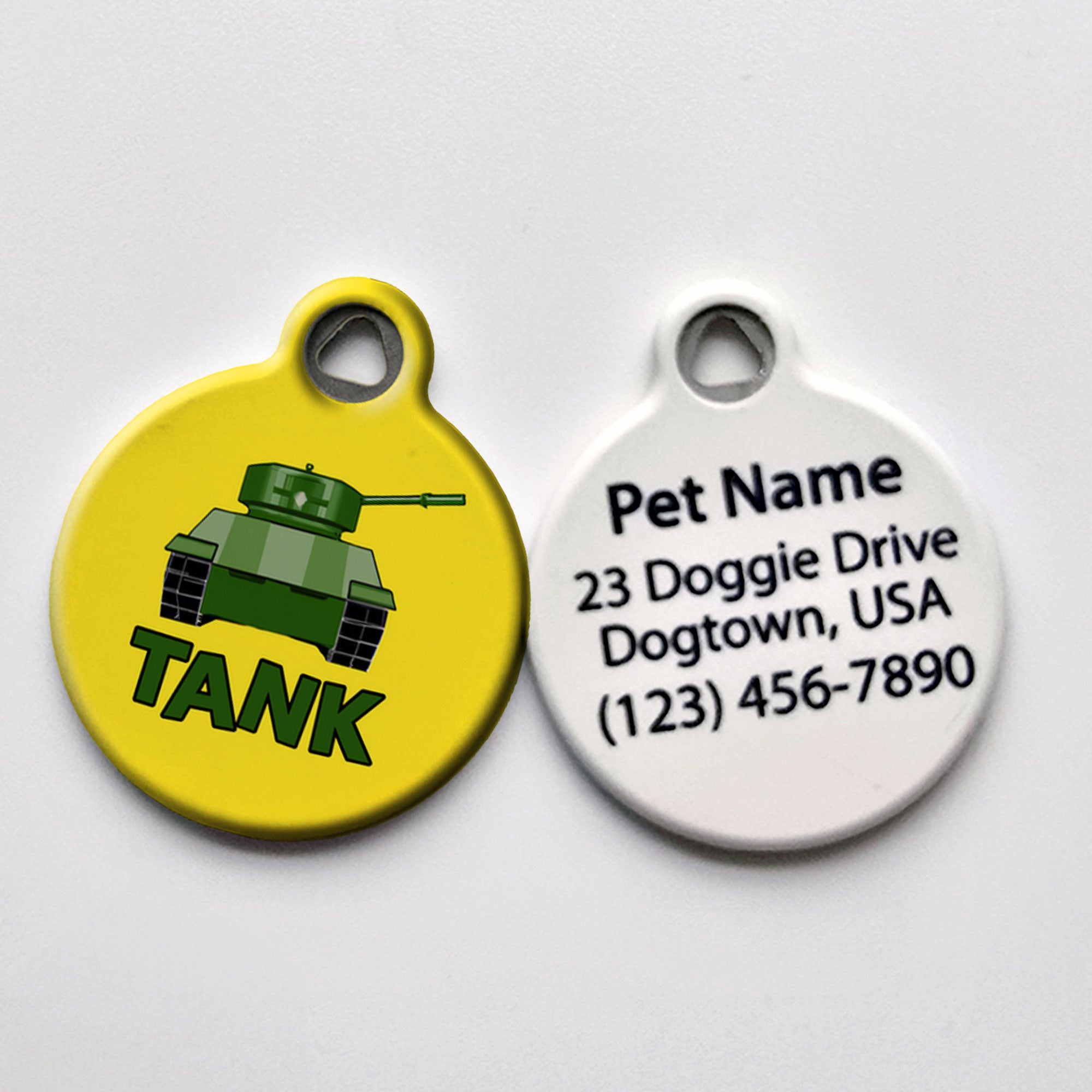 Tank Dog Collar Tag