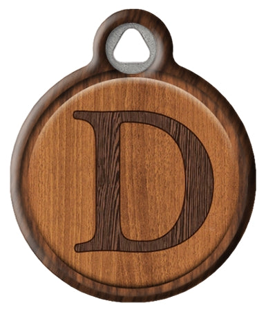 Faux Wood Monogram Pet ID Tag