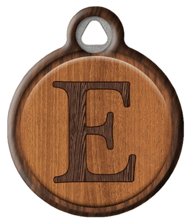 Faux Wood Monogram Pet ID Tag