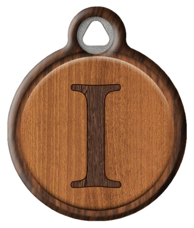 Faux Wood Monogram Pet ID Tag
