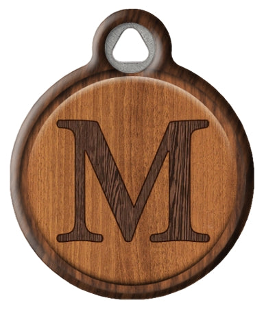 Faux Wood Monogram Pet ID Tag