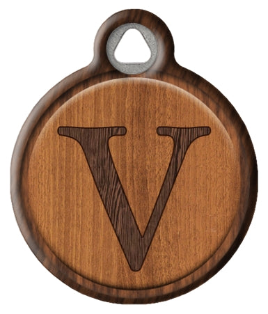 Faux Wood Monogram Pet ID Tag