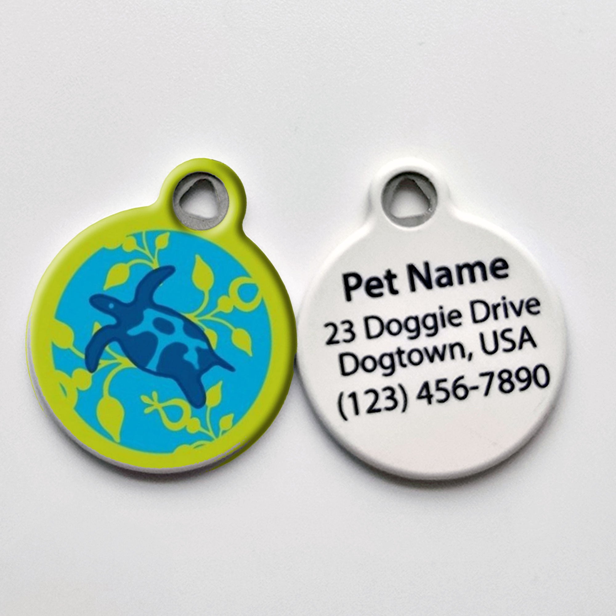 Lupine Pattern Turtle Reef Pet ID Tag
