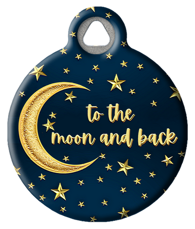 to the moon and back pet tag
