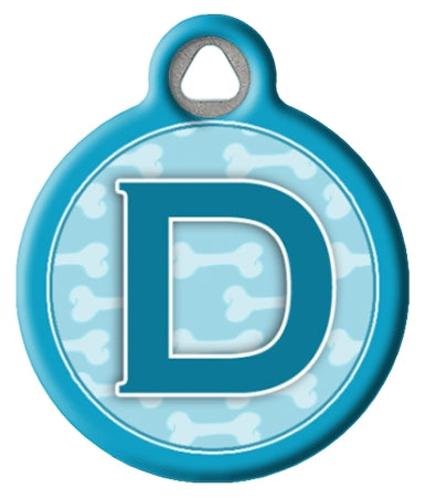 Blue Bones Monogram A-Z Dog ID Tag