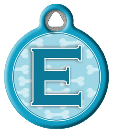 Blue Bones Monogram A-Z Dog ID Tag
