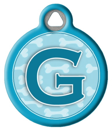 Blue Bones Monogram A-Z Dog ID Tag