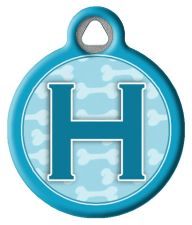 Blue Bones Monogram A-Z Dog ID Tag