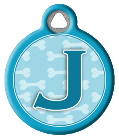 Blue Bones Monogram A-Z Dog ID Tag