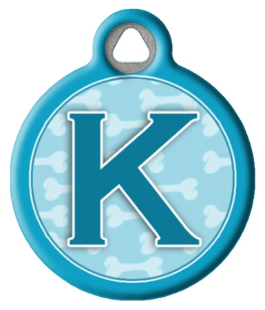 Blue Bones Monogram A-Z Dog ID Tag