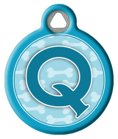 Blue Bones Monogram A-Z Dog ID Tag