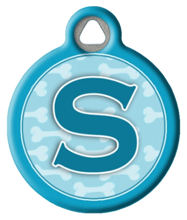 Blue Bones Monogram A-Z Dog ID Tag