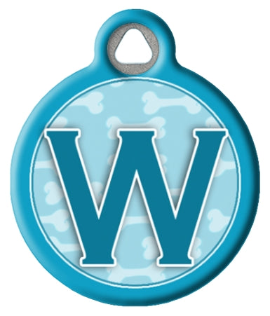 Blue Bones Monogram A-Z Dog ID Tag