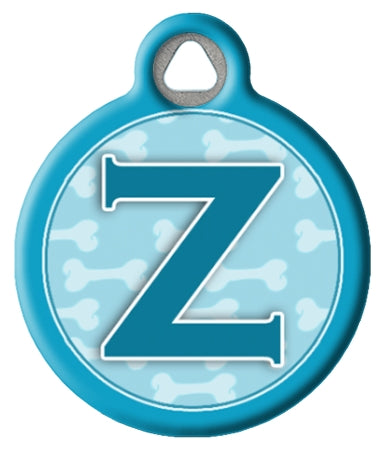 Blue Bones Monogram A-Z Dog ID Tag