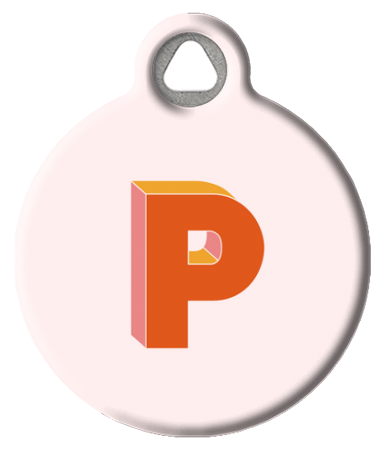 Custom Monogram Pet Id Tag - Warm Colors Block Letter