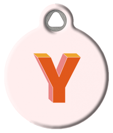 Custom Monogram Pet Id Tag - Warm Colors Block Letter