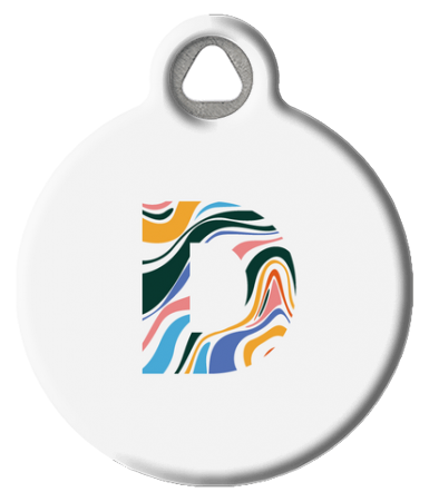 Fun Colorful Letter Monogram Pet ID Tag
