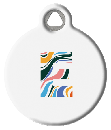 Fun Colorful Letter Monogram Pet ID Tag