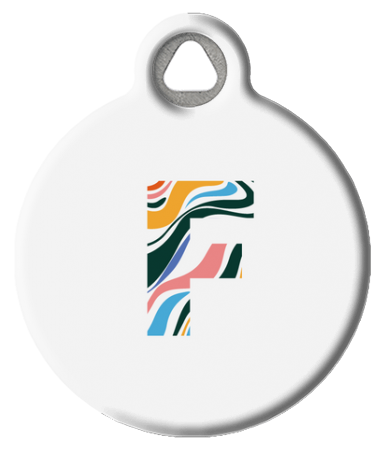 Fun Colorful Letter Monogram Pet ID Tag
