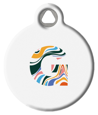 Fun Colorful Letter Monogram Pet ID Tag