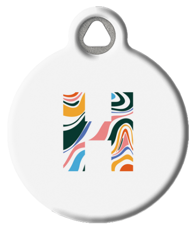 Fun Colorful Letter Monogram Pet ID Tag