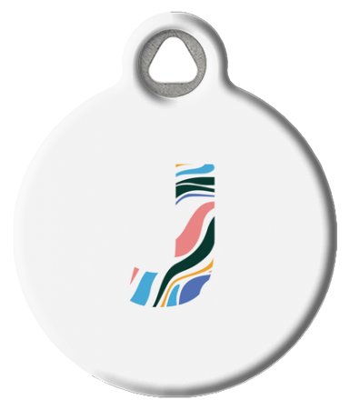 Fun Colorful Letter Monogram Pet ID Tag