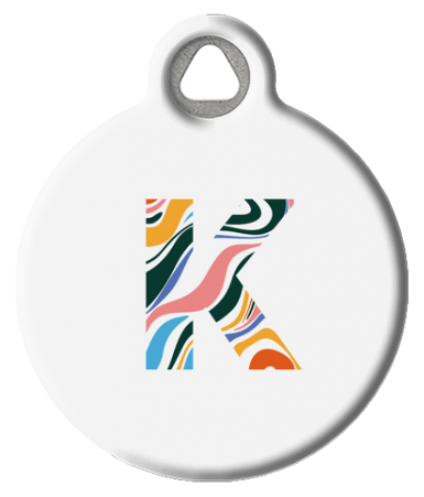 Fun Colorful Letter Monogram Pet ID Tag