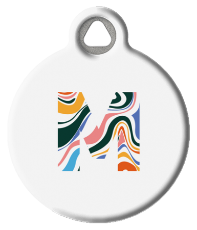 Fun Colorful Letter Monogram Pet ID Tag