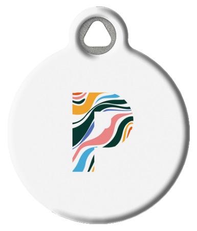 Fun Colorful Letter Monogram Pet ID Tag