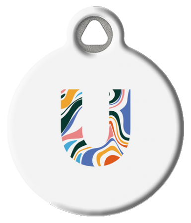 Fun Colorful Letter Monogram Pet ID Tag
