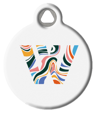 Fun Colorful Letter Monogram Pet ID Tag
