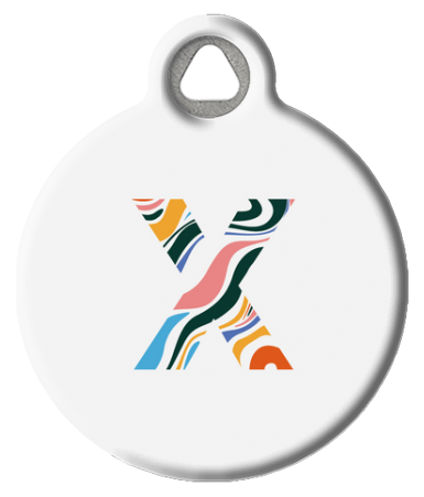 Fun Colorful Letter Monogram Pet ID Tag