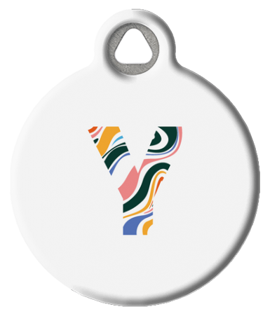 Fun Colorful Letter Monogram Pet ID Tag