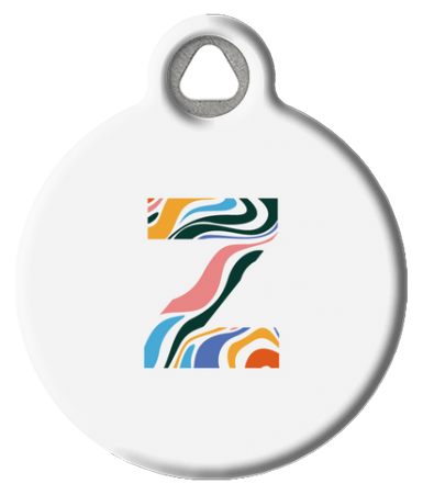 Fun Colorful Letter Monogram Pet ID Tag