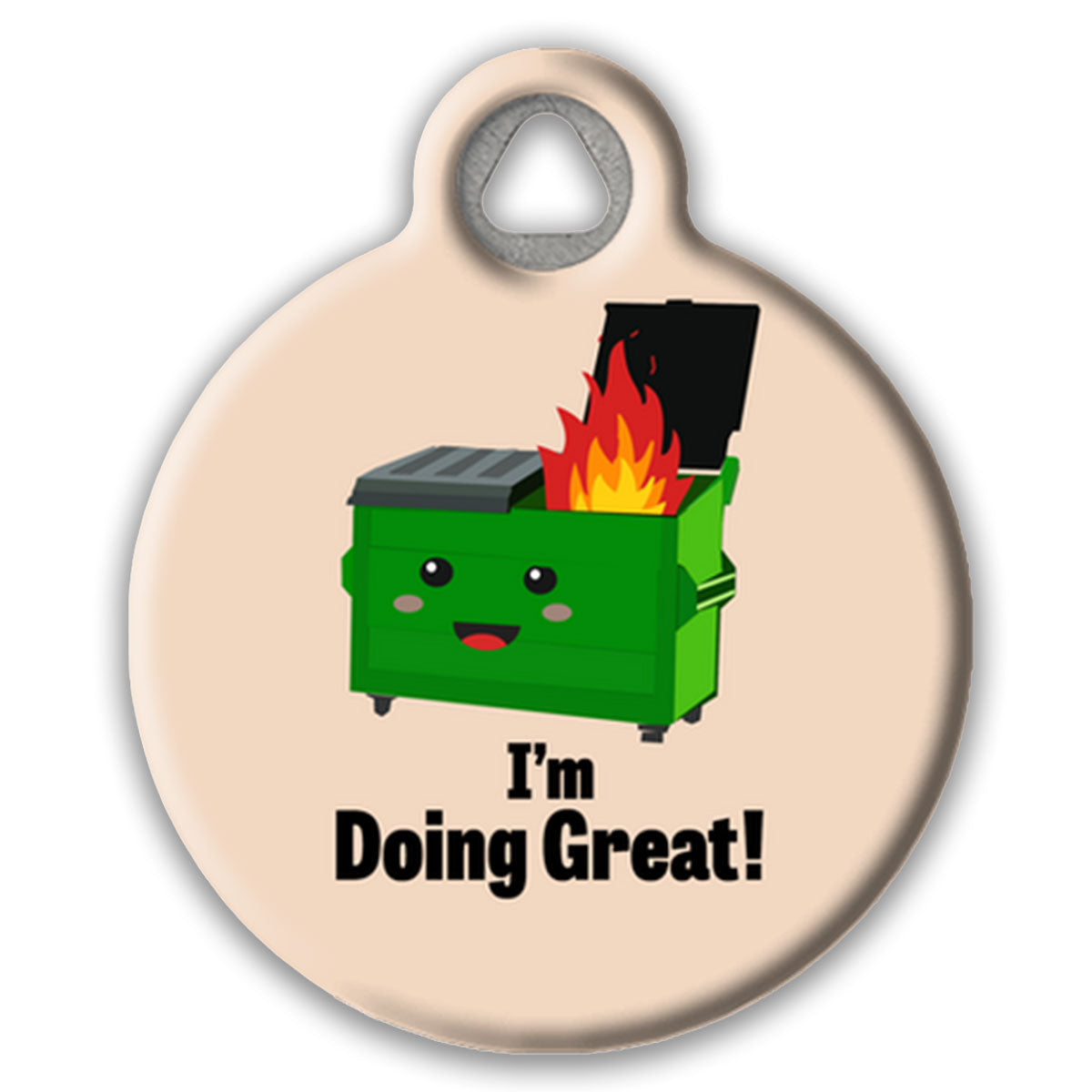 Funny Dumpster Fire Pet ID Tag