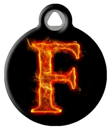 Fire Monogram A-Z Custom Pet ID Tag
