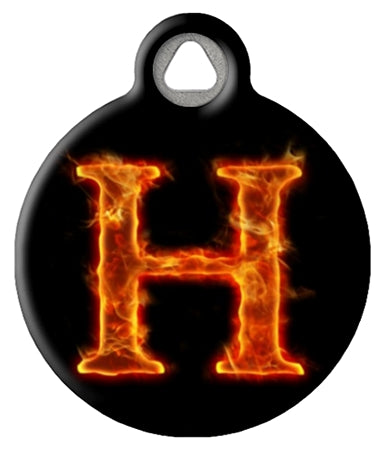Fire Monogram A-Z Custom Pet ID Tag