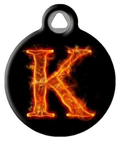 Fire Monogram A-Z Custom Pet ID Tag