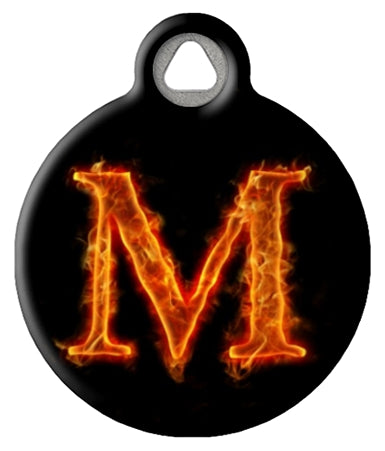 Fire Monogram A-Z Custom Pet ID Tag