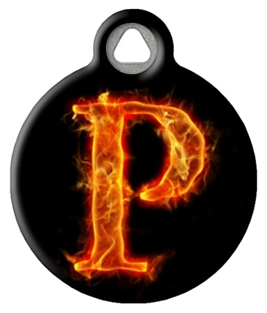 Fire Monogram A-Z Custom Pet ID Tag