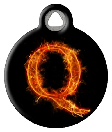 Fire Monogram A-Z Custom Pet ID Tag