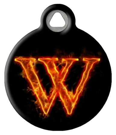 Fire Monogram A-Z Custom Pet ID Tag
