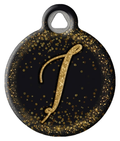 Gold Glitter Monogram Custom Pet ID Tags