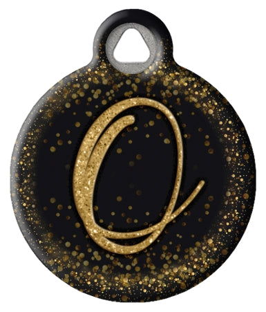 Gold Glitter Monogram Custom Pet ID Tags