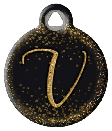 Gold Glitter Monogram Custom Pet ID Tags